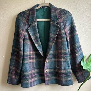 Vintage Wool Plaid Blazer